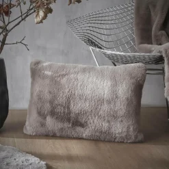 Coussin rectangulaire fausse fourrure (40 x 60 cm) Finn Taupe