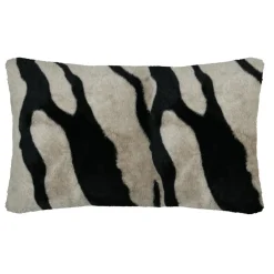 Coussin rectangulaire fausse fourrure zébre (50 x 80 cm) Fauves Taupe