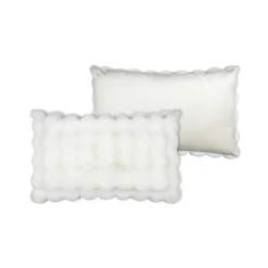 Coussin rectangulaire fausse fourrure (50 x 80 cm) Nebraska Ecru