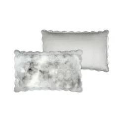 Coussin rectangulaire fausse fourrure (50 x 80 cm) Nebraska Gris perle