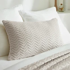 Coussin rectangulaire flanelle (40 x 60 cm) Zag Ecru