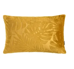 Coussin rectangulaire flanelle (40 x 60 cm) Flore Jaune moutarde