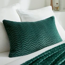 Coussin rectangulaire flanelle (40 x 60 cm) Zag Vert