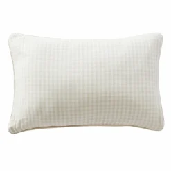 Coussin rectangulaire gaze de coton (40 x 60 cm) Gaïa vichy Beige