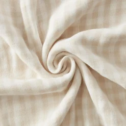 Coussin rectangulaire gaze de coton (40 x 60 cm) Gaïa vichy Beige