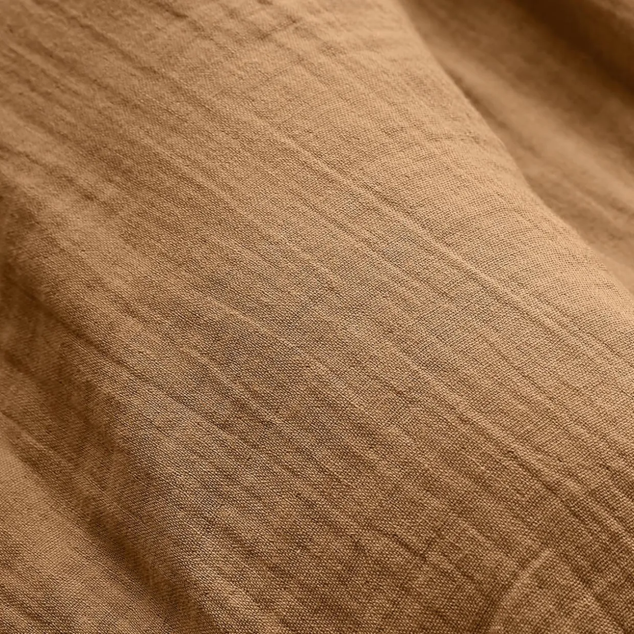 Coussin rectangulaire gaze de coton (40 x 60 cm) Gaïa Camel