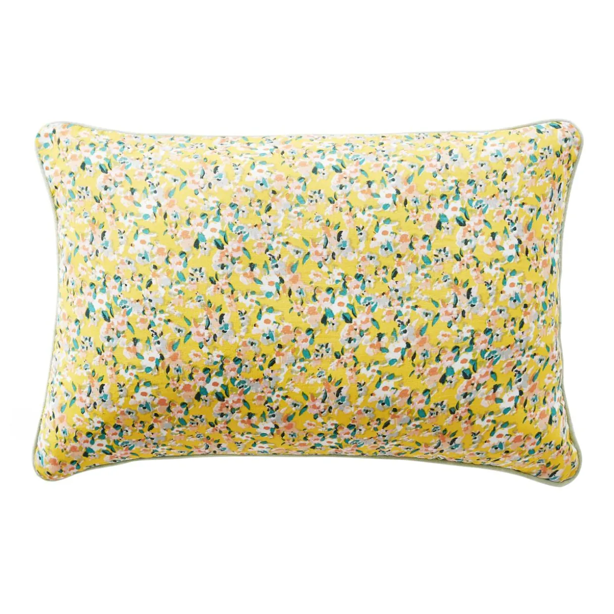 Coussin rectangulaire gaze de coton (40 x 60 cm) Abigaël Jaune