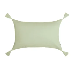 Coussin rectangulaire gaze de coton (40 x 60 cm) Gaïa Vert tilleul