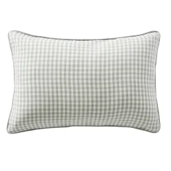 Coussin rectangulaire gaze de coton (40 x 60 cm) Gaïa vichy Vert eucalyptus