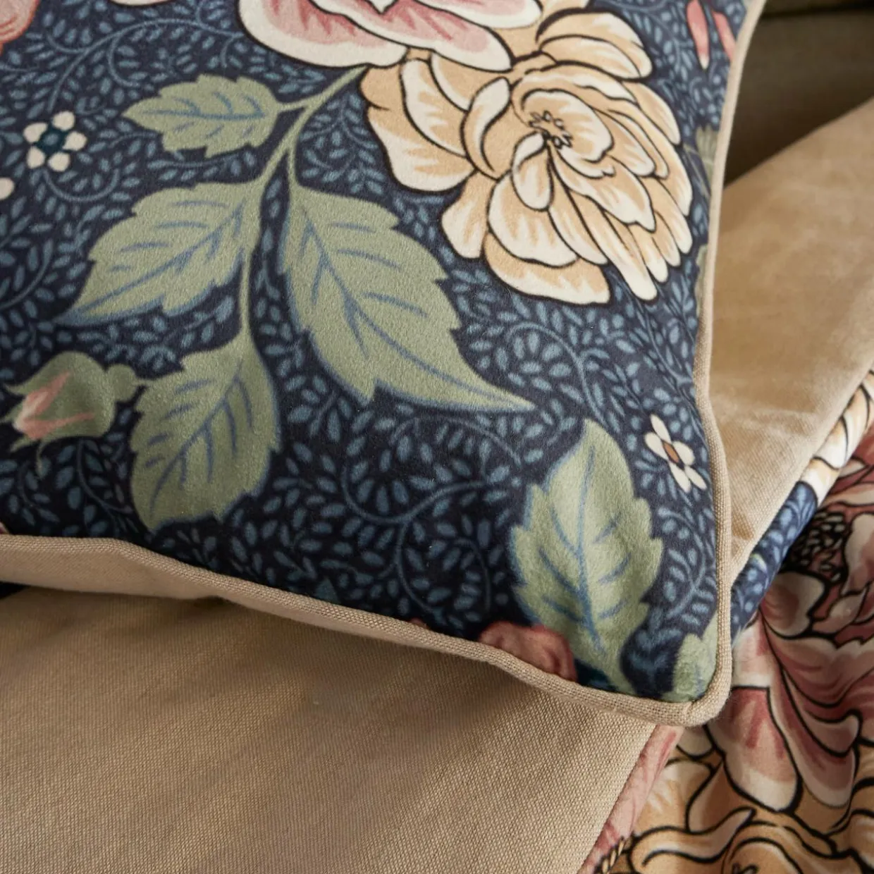 Coussin rectangulaire velours (40 x 60 cm) Dolores Rose