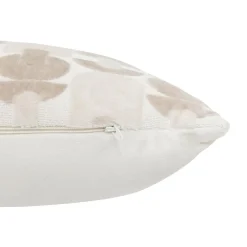 Coussin rectangulaire velours (30 x 50 cm) Luna Ecru