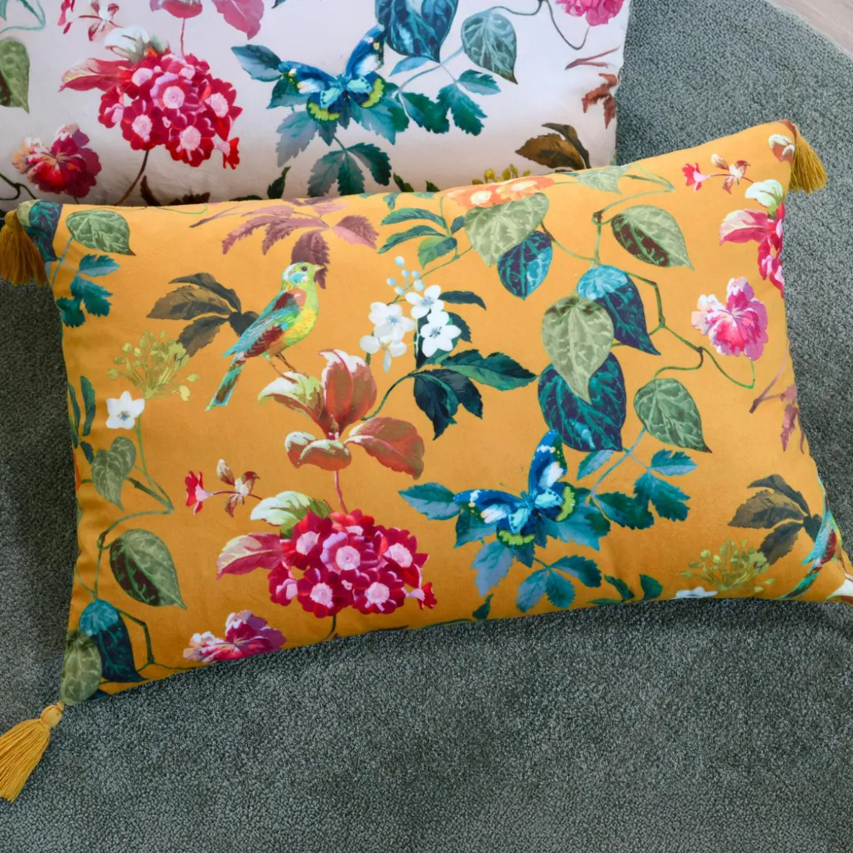 Coussin rectangulaire (40 x 60 cm) Emmy Jaune moutarde