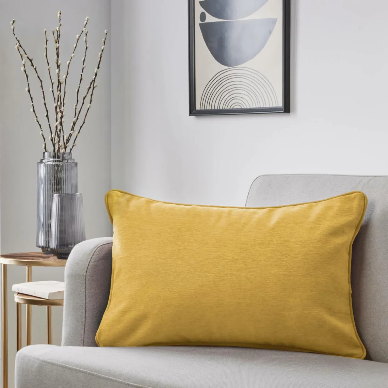 Coussin rectangulaire (40 x 60 cm) Minuit Jaune ocre