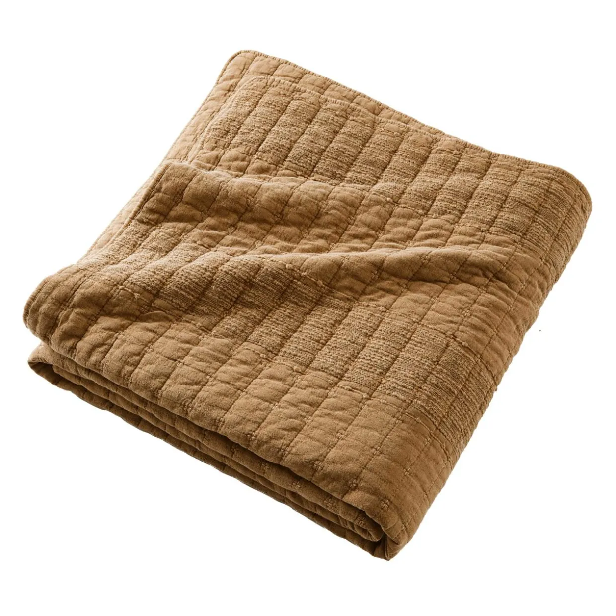 Couvre-lit coton matelassé (220 x 240 cm) Lena Camel