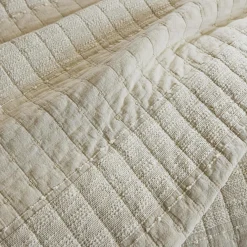 Couvre-lit coton matelassé (240 x 260 cm) Lena Beige sable