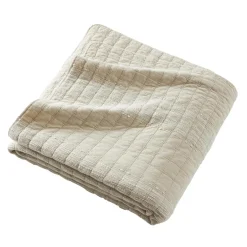 Couvre-lit coton matelassé (240 x 260 cm) Lena Beige sable
