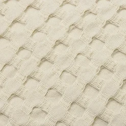 Couvre-lit coton nid d'abeille (180 x 220 cm) Maya Beige pampa