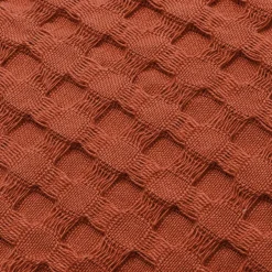 Couvre-lit coton nid d'abeille (220 x 250 cm) Maya Terracotta