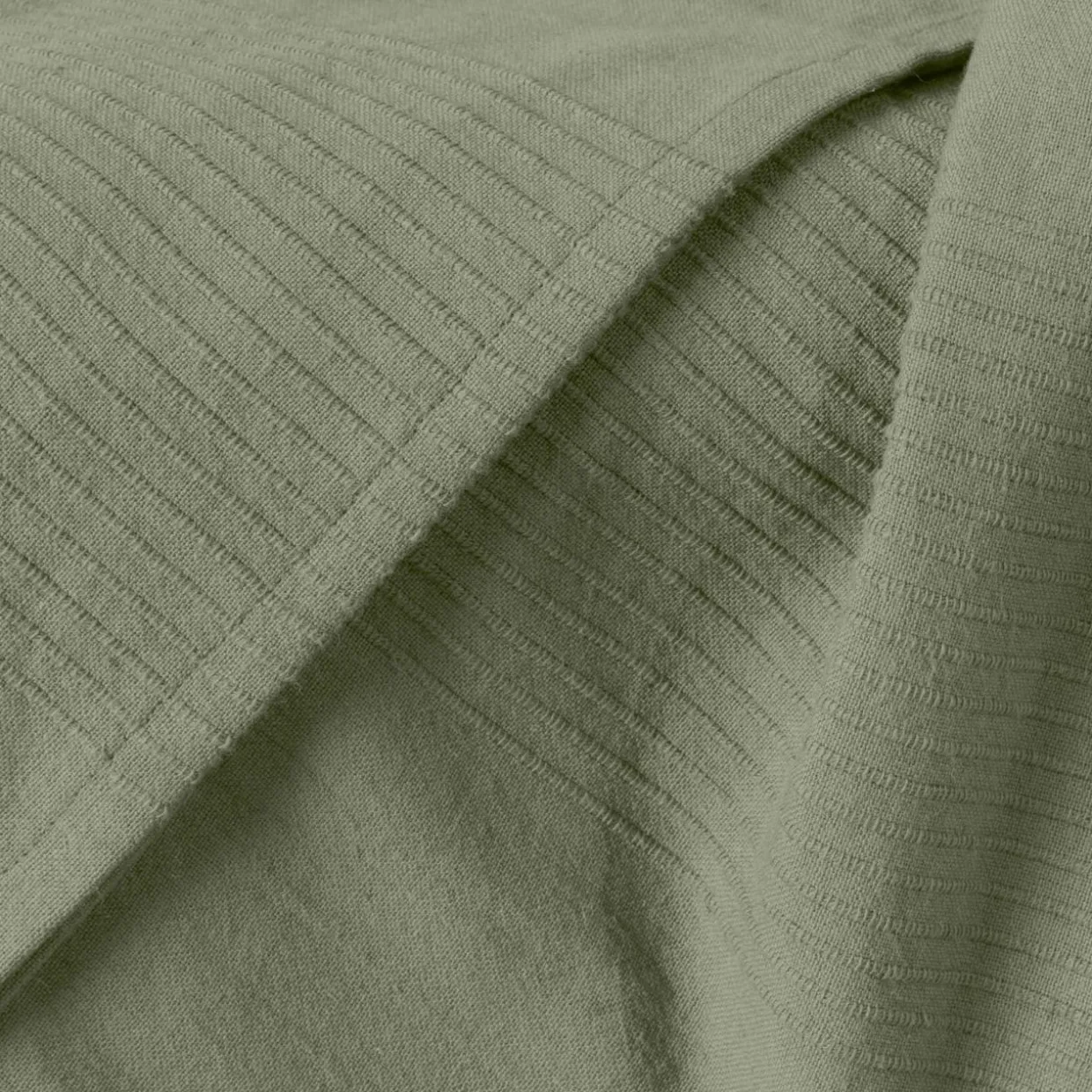 Couvre-lit coton tissé (180 x 220 cm) Léa Vert romarin