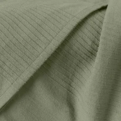 Couvre-lit coton tissé (220 x 250 cm) Léa Vert romarin