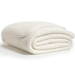 Couvre-lit effet sherpa (240 x 220 cm) Calinou Ecru