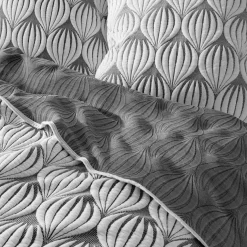 Couvre-lit et 2 taies d'oreiller (220 x 240 cm) Faustine Gris