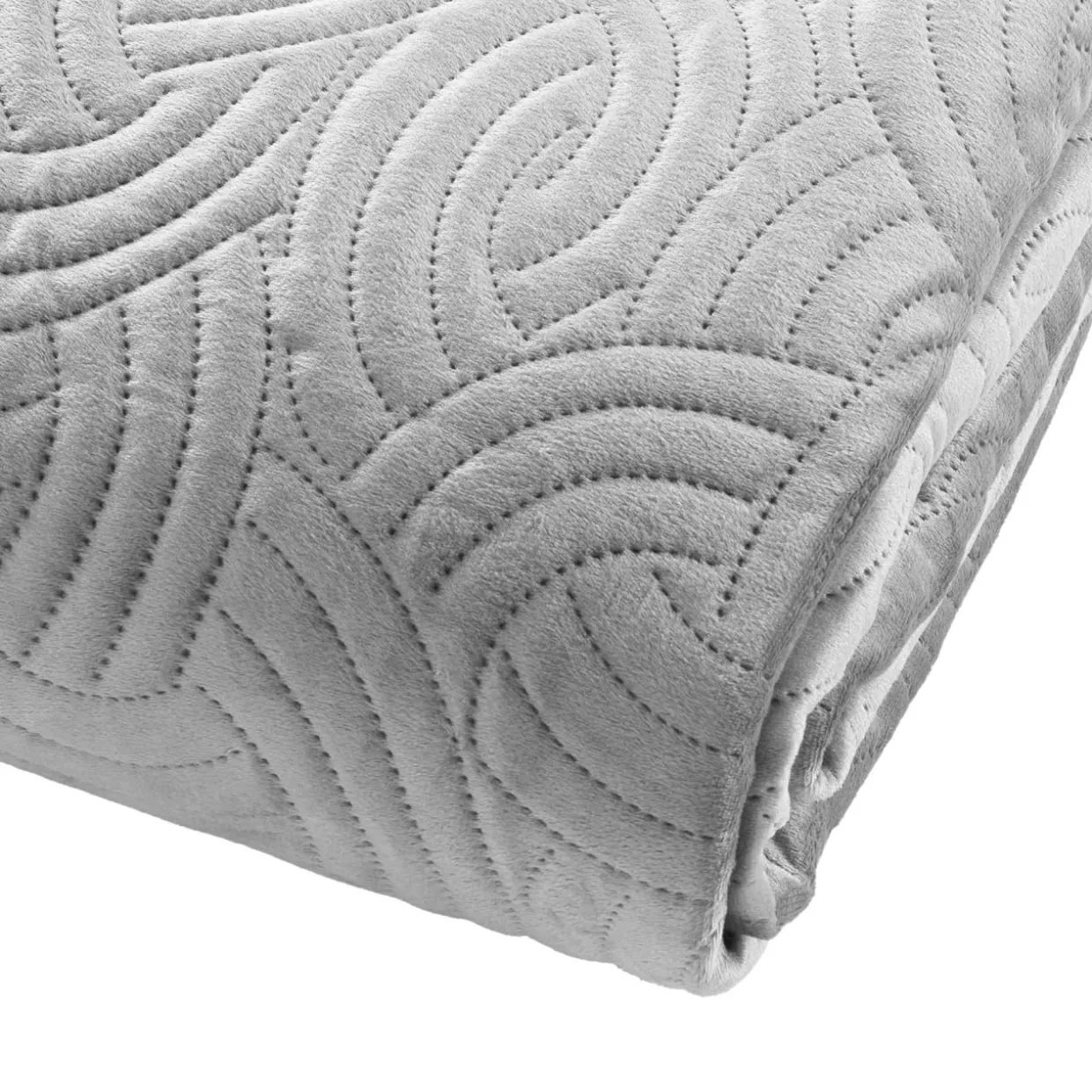 Couvre-lit matelassé et deux taies d'oreiller (240 x 260 cm) Solange Gris
