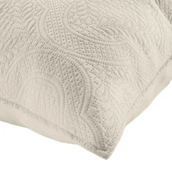 Couvre-lit matelassé et deux taies d'oreiller (240 x 260 cm) Romane Beige