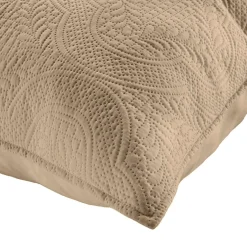 Couvre-lit matelassé et deux taies d'oreiller (240 x 260 cm) Romane Beige