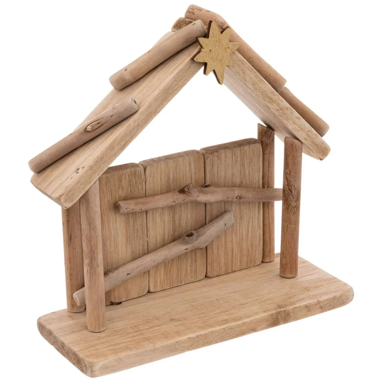 Crèche de Noël complète en bois (H19 cm) Sainte-Lucia