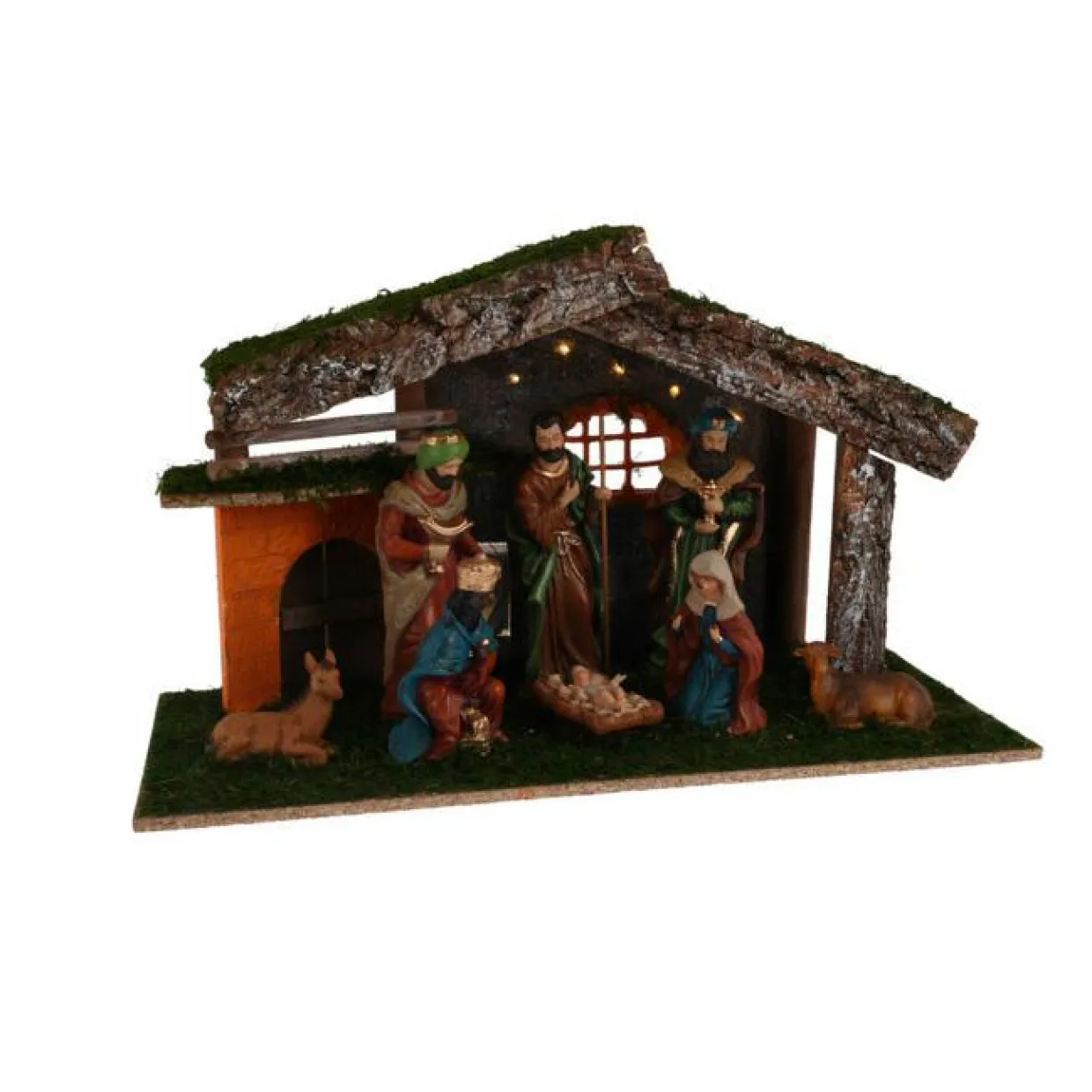 Crèche de Noël complète et lumineuse (H30 cm) Sainte-Christine