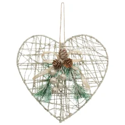 Cœur de Noël à suspendre (H22 cm) Amour Pailleté