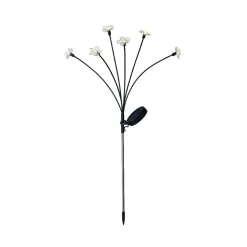 Décoration lumineuse Solaire à piquer au sol (H70 cm) Flowers Blanc chaud