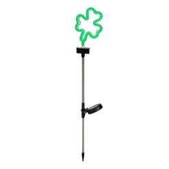 Décoration lumineuse Solaire à piquer au sol (H70 cm) néon Trèfle Vert