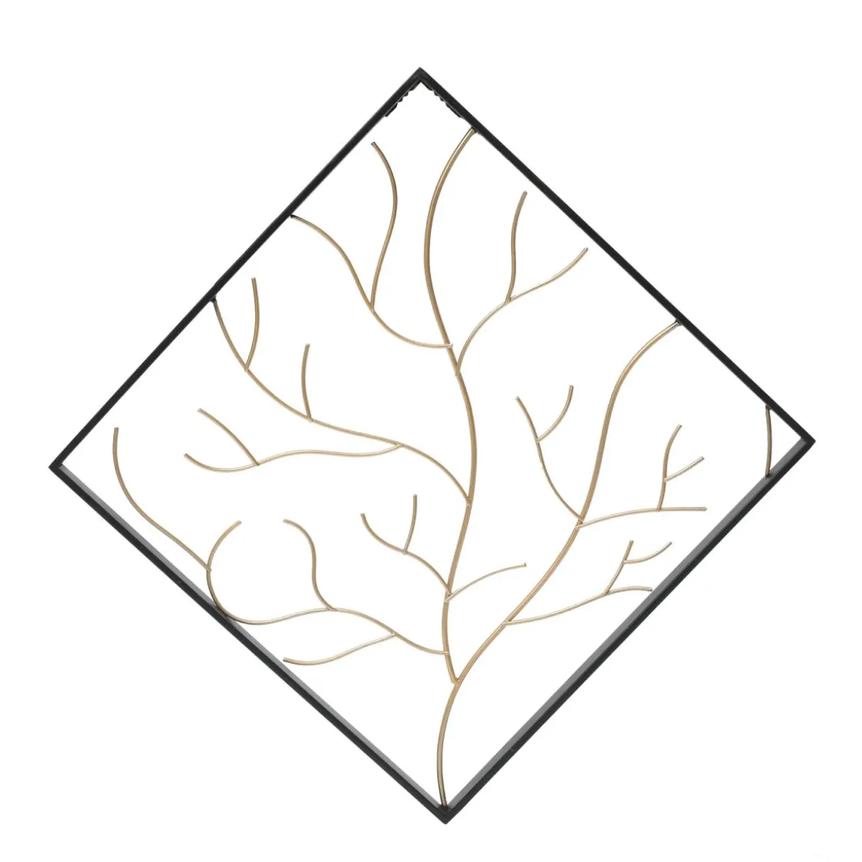 Décoration murale en métal (H49,5 cm) Arbre contemporain Noir et doré