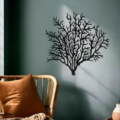 Décoration murale en métal (H56 cm) Corail Noir