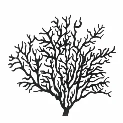 Décoration murale en métal (H56 cm) Corail Noir