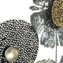 Décoration murale en métal (H50 cm) Floral Queen Argent