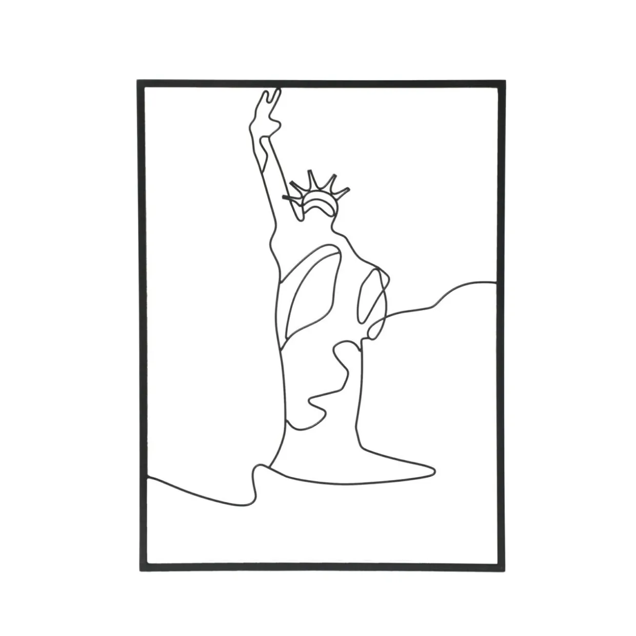 Décoration murale en métal (H40 cm) Statut de la Liberté Noir