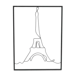 Décoration murale en métal (H80 cm) Tour Eiffel Noir