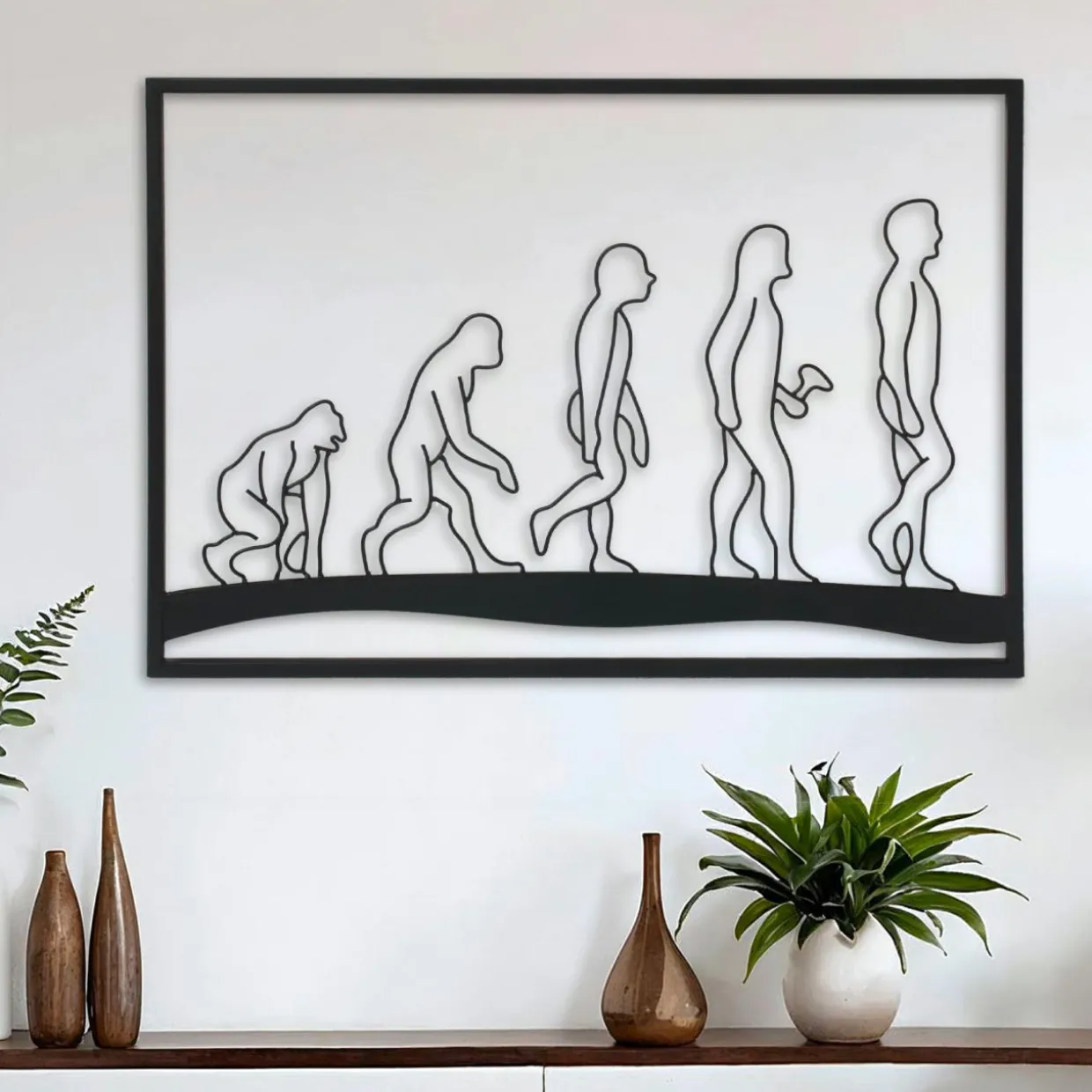 Décoration murale en métal (70 x H50 cm) Evolution Noir