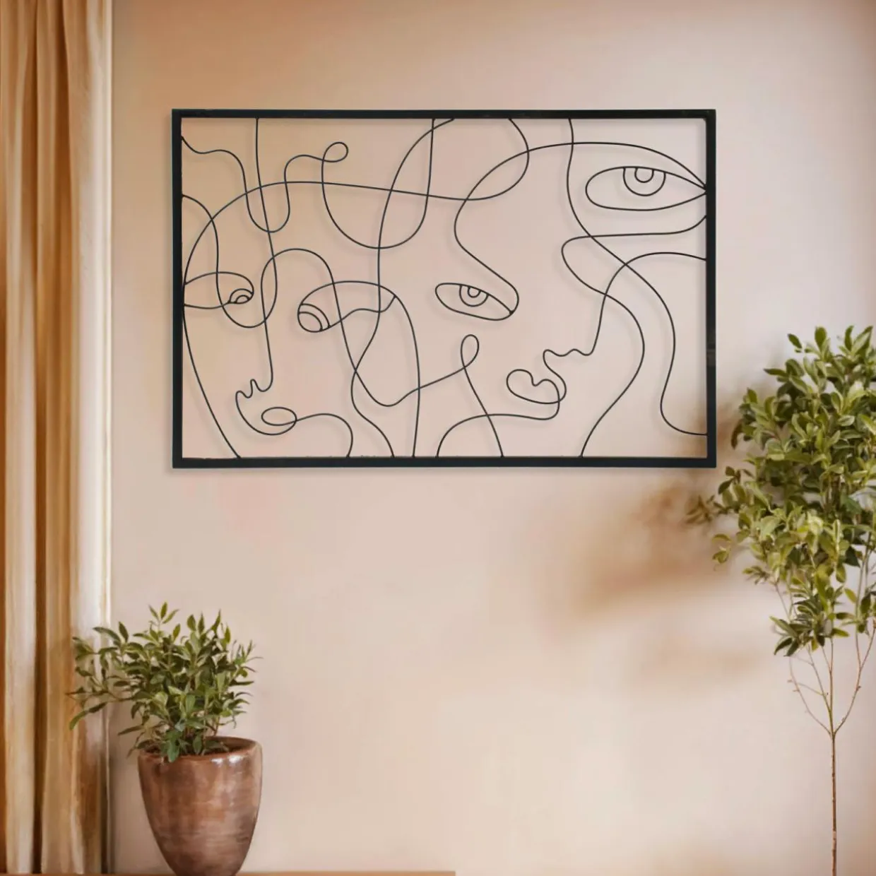 Décoration murale en métal (90 x H60 cm) Poker face Noir