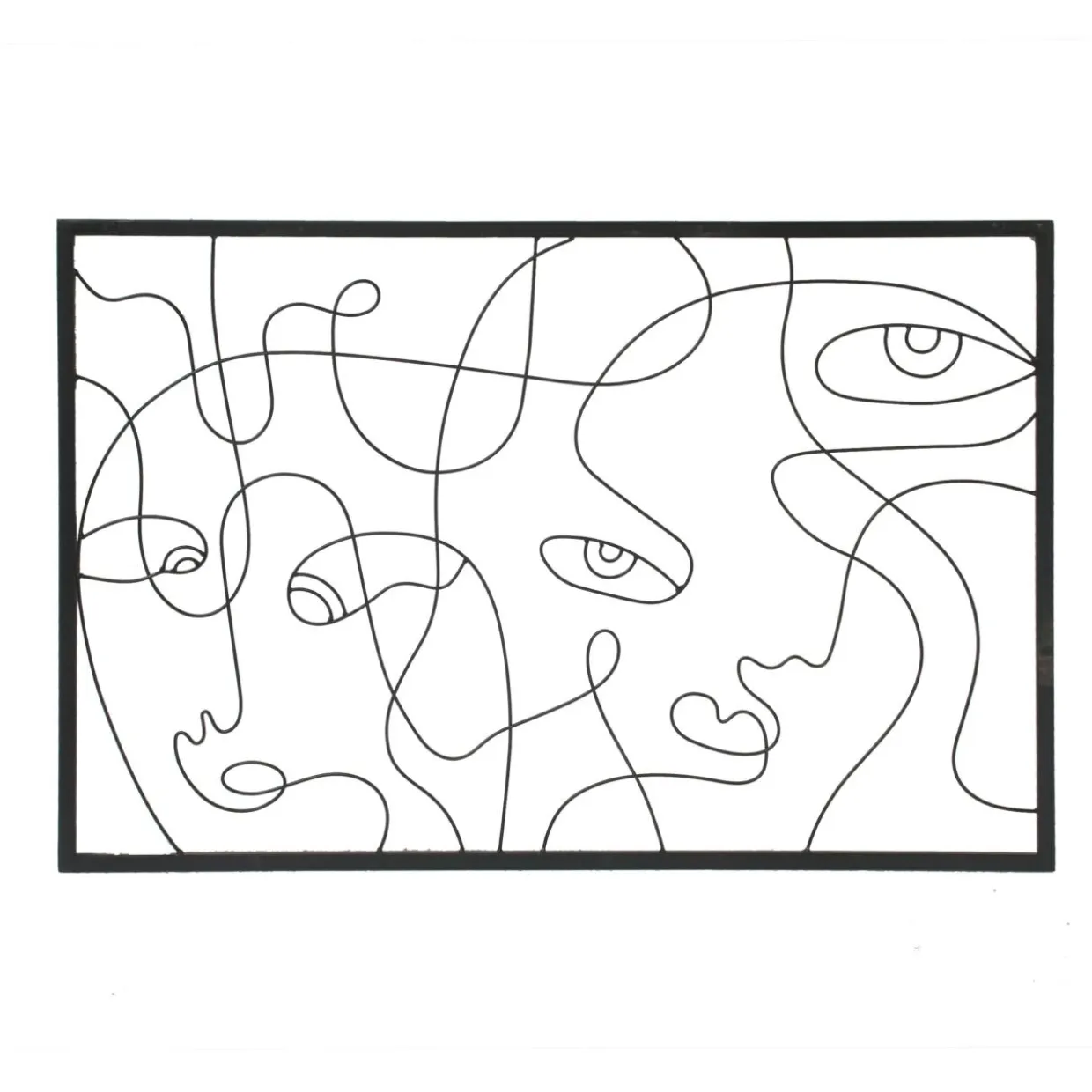 Décoration murale en métal (90 x H60 cm) Poker face Noir