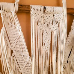 Décoration murale Macramé en coton (H100 cm) Beige