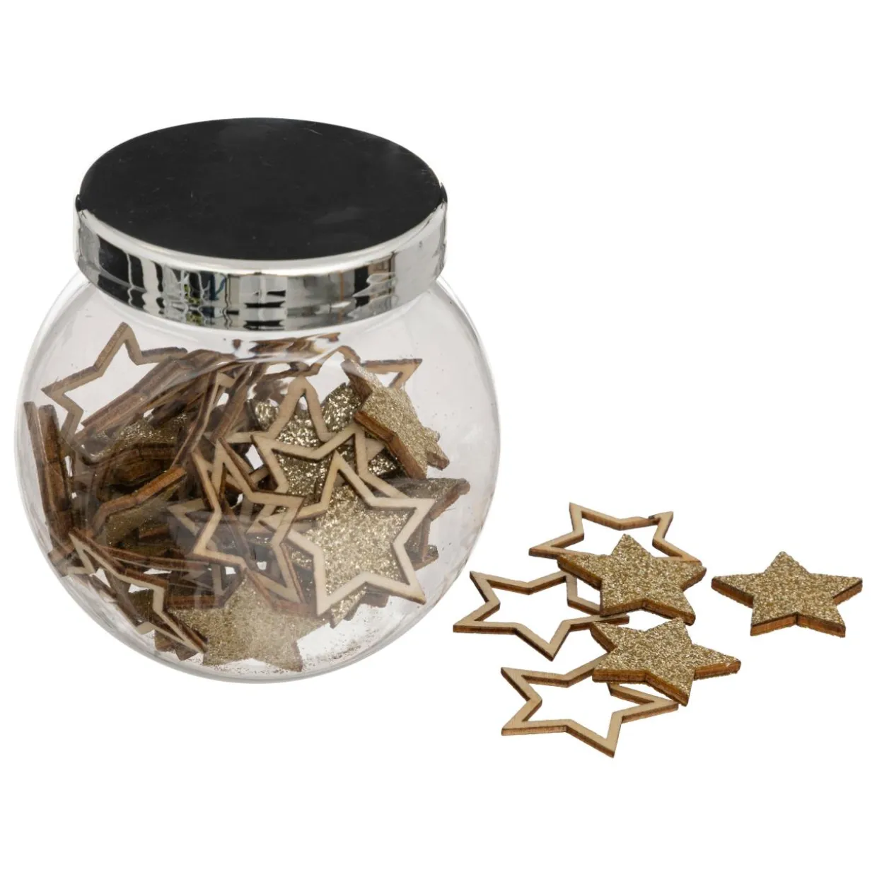 Décorations à parsemer (20 gr) Petites étoiles en bois