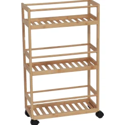 Desserte à roulettes 3 niveaux bambou (H75 cm) Harmonie Naturel