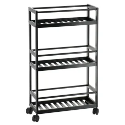 Desserte à roulettes 3 niveaux (H75 cm) Japandi Noir