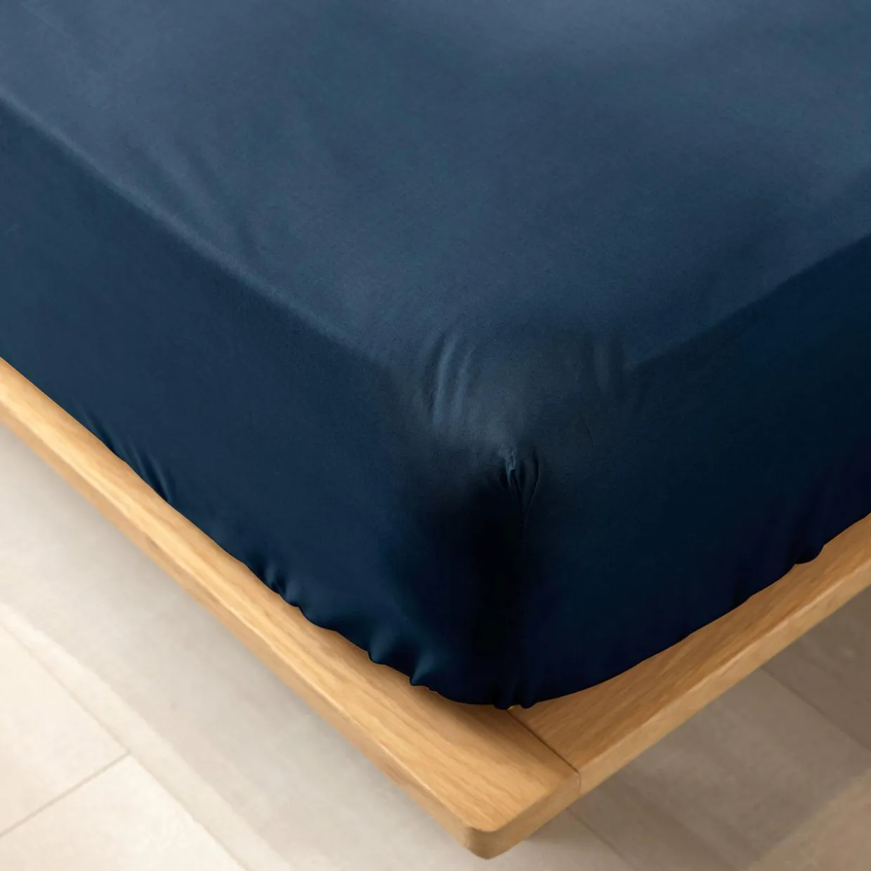 Drap housse coton bio (90 x 190 cm) Biolina Bleu nuit