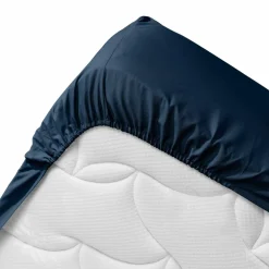 Drap housse coton bio (90 x 190 cm) Biolina Bleu nuit