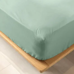 Drap housse coton bio (180 x 200 cm) Biolina Vert sauge